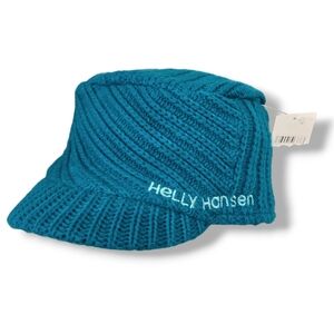 HELLY HANSEN Aquilia Radar Knit Brimmed Beanie Women’s Blue  Great new with part